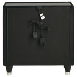 Ravenne 2-Drawer Black Velvet LED Nightstand with USB