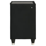 Ravenne 2-Drawer Black Velvet LED Nightstand with USB