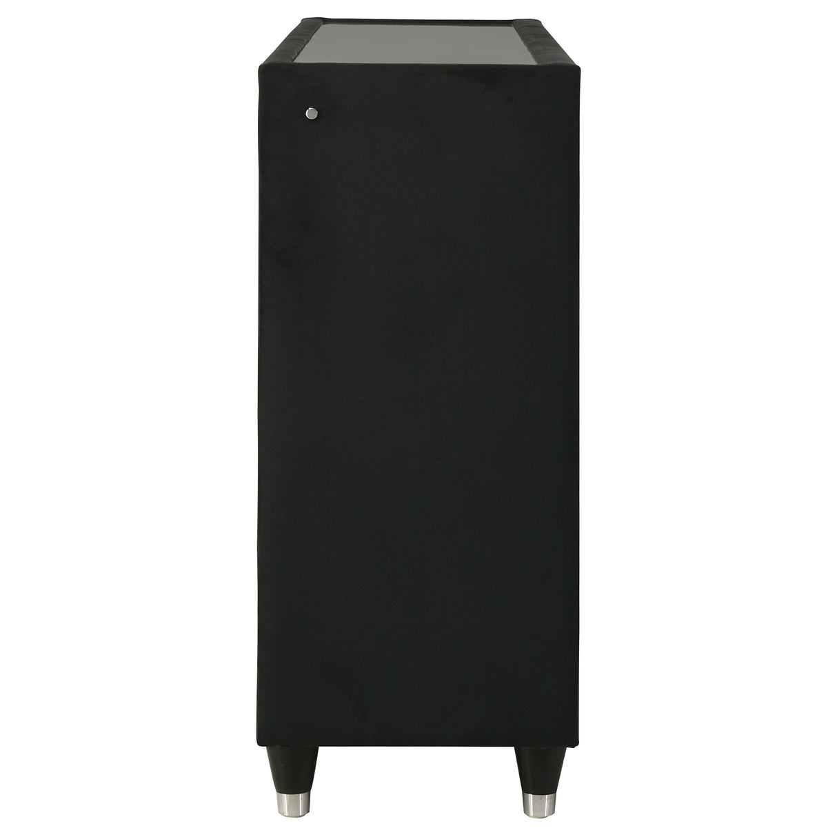 Ravenne 8-Drawer Black Velvet LED Dresser Cabinet
