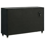 Ravenne 8-Drawer Black Velvet LED Dresser Cabinet