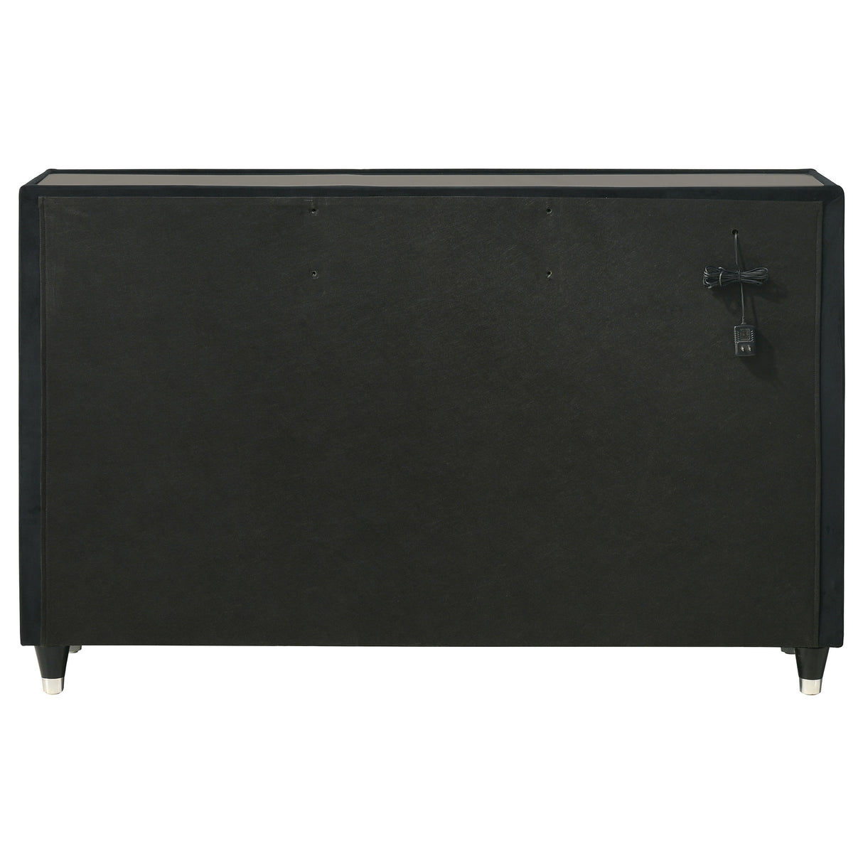 Ravenne 8-Drawer Black Velvet LED Dresser Cabinet
