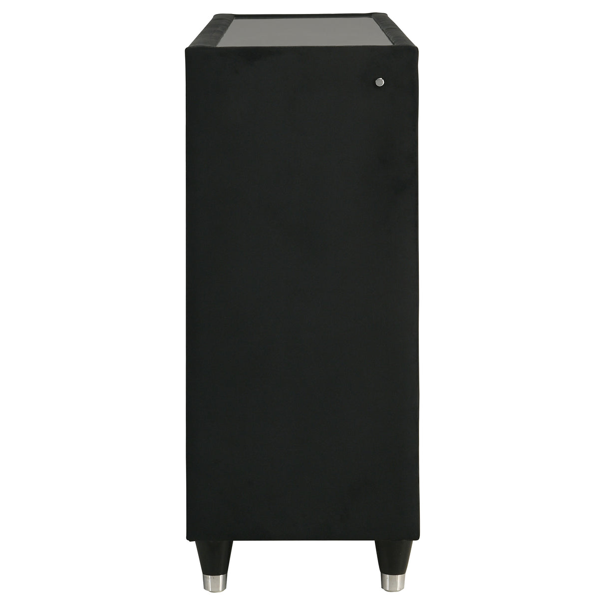 Ravenne 8-Drawer Black Velvet LED Dresser Cabinet