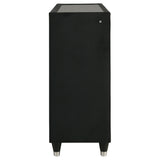 Ravenne 8-Drawer Black Velvet LED Dresser Cabinet