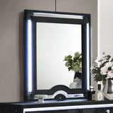 Ravenne Velvet Upholstered LED Dresser Mirror, Black