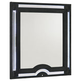 Ravenne Velvet Upholstered LED Dresser Mirror, Black