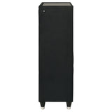 Ravenne 5-Drawer Velvet Upholstered LED Chest - Black