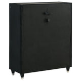 Ravenne 5-Drawer Velvet Upholstered LED Chest - Black