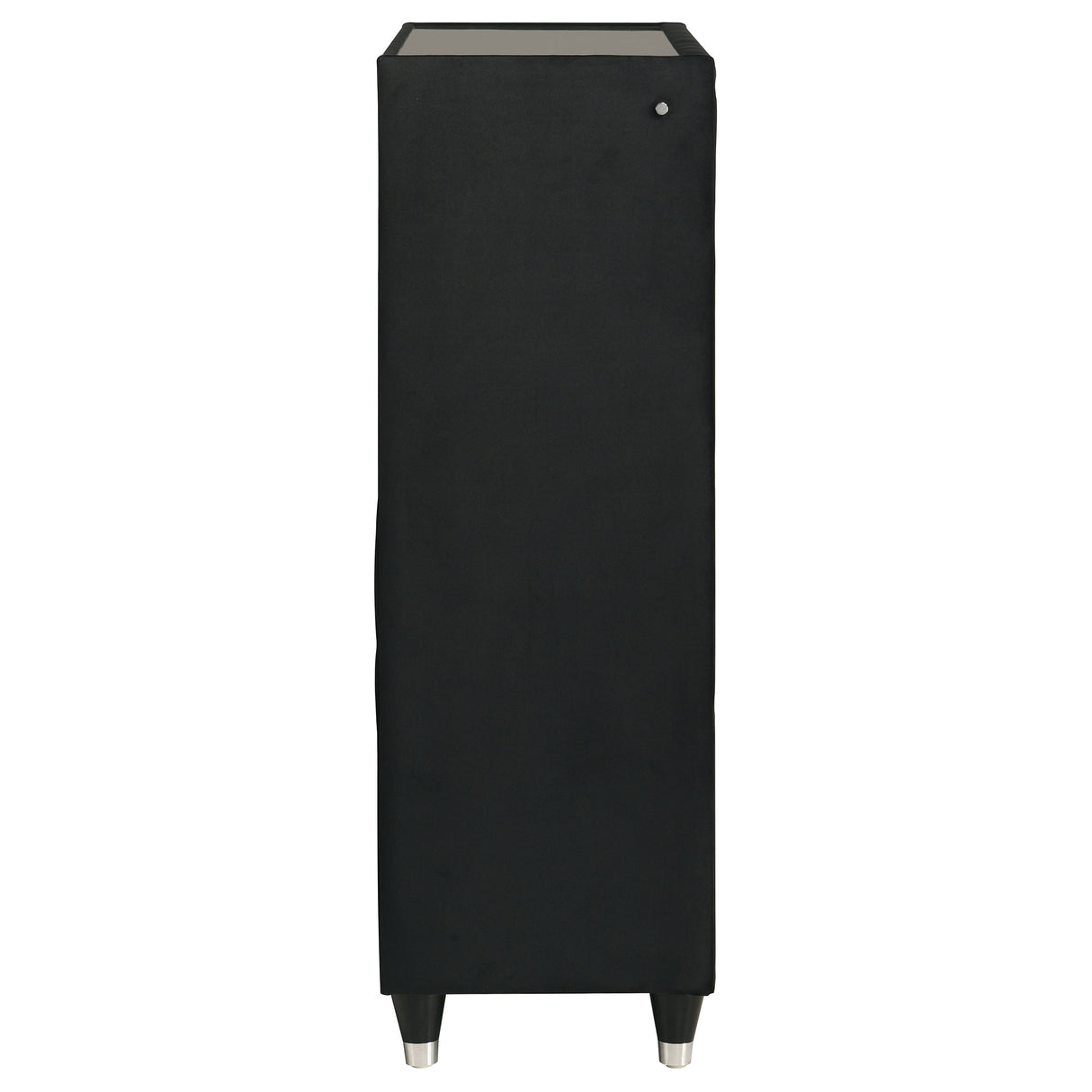 Ravenne 5-Drawer Velvet Upholstered LED Chest - Black