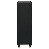 Ravenne 5-Drawer Velvet Upholstered LED Chest - Black