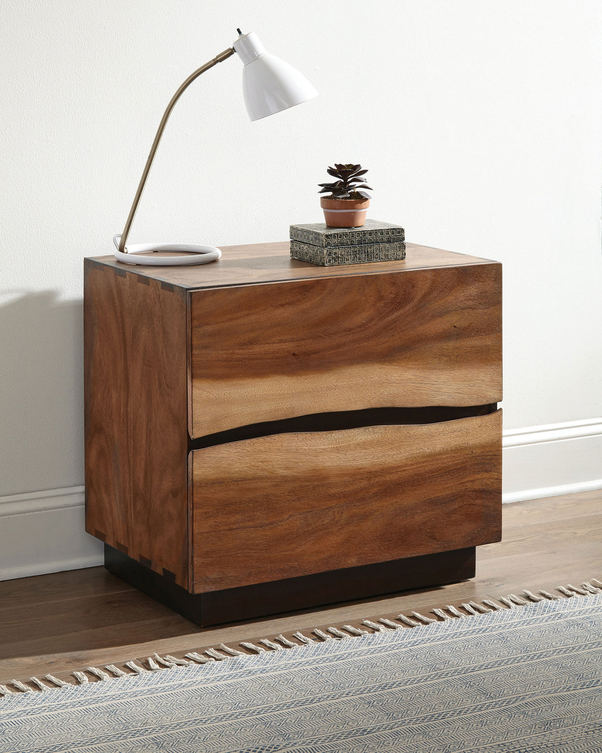 Winslow 2-Drawer Nightstand in Smokey Walnut
