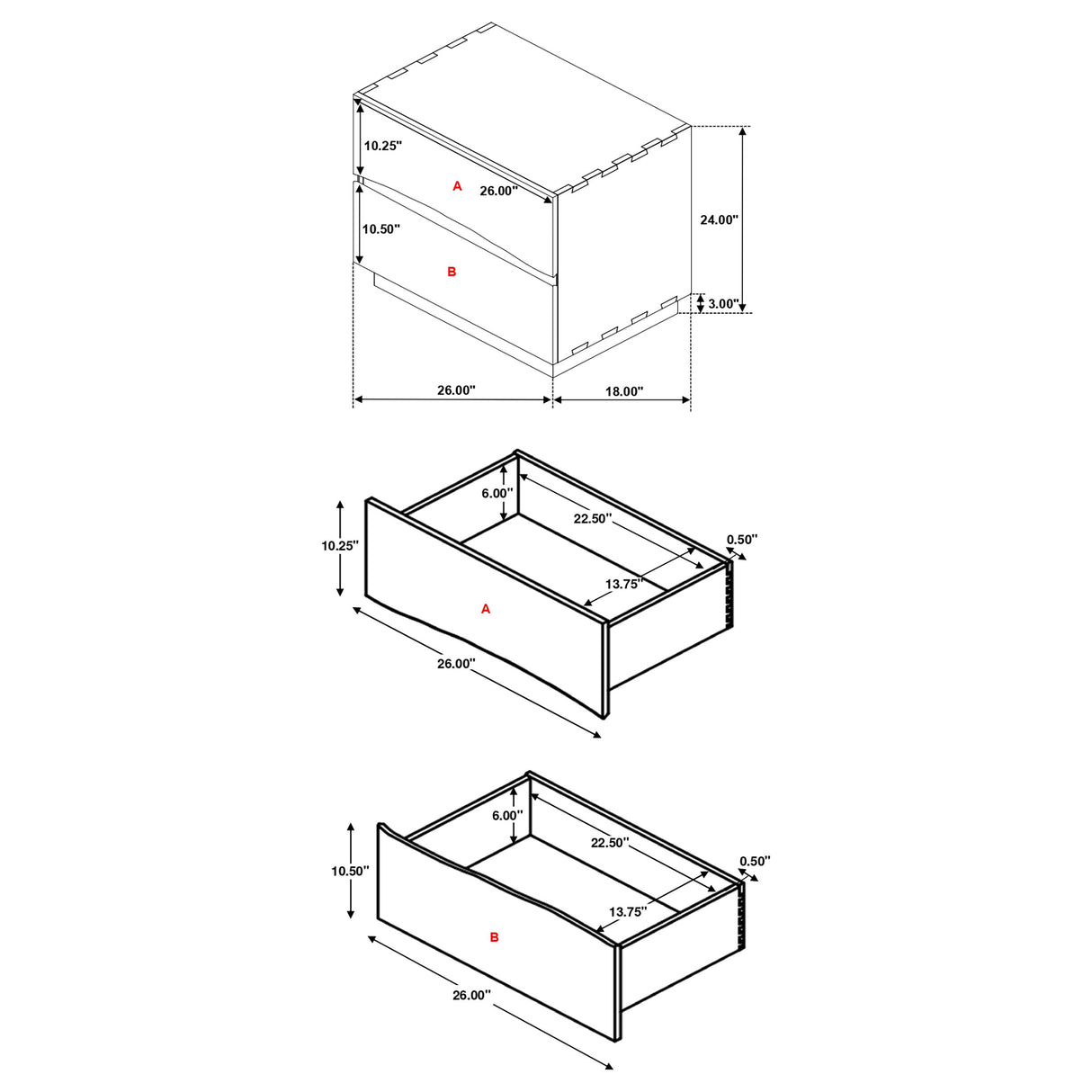 Winslow 2-Drawer Nightstand in Smokey Walnut
