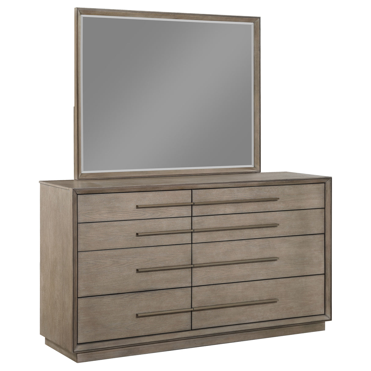 Durango 8-Drawer Dresser and Mirror - Taupe Oak