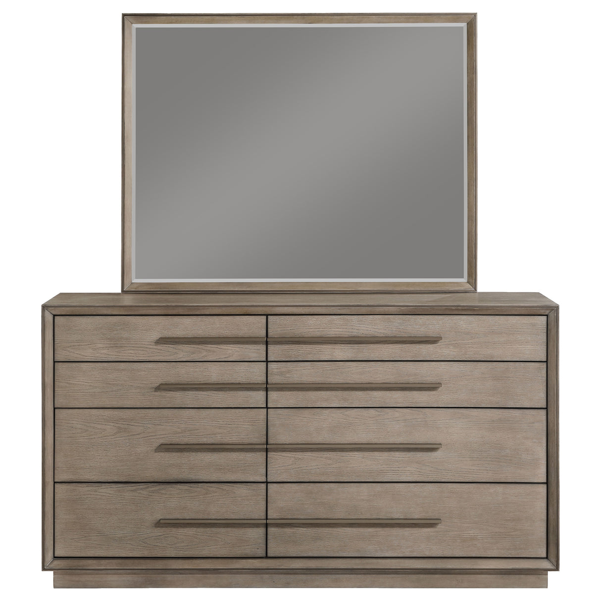 Durango 8-Drawer Dresser and Mirror - Taupe Oak