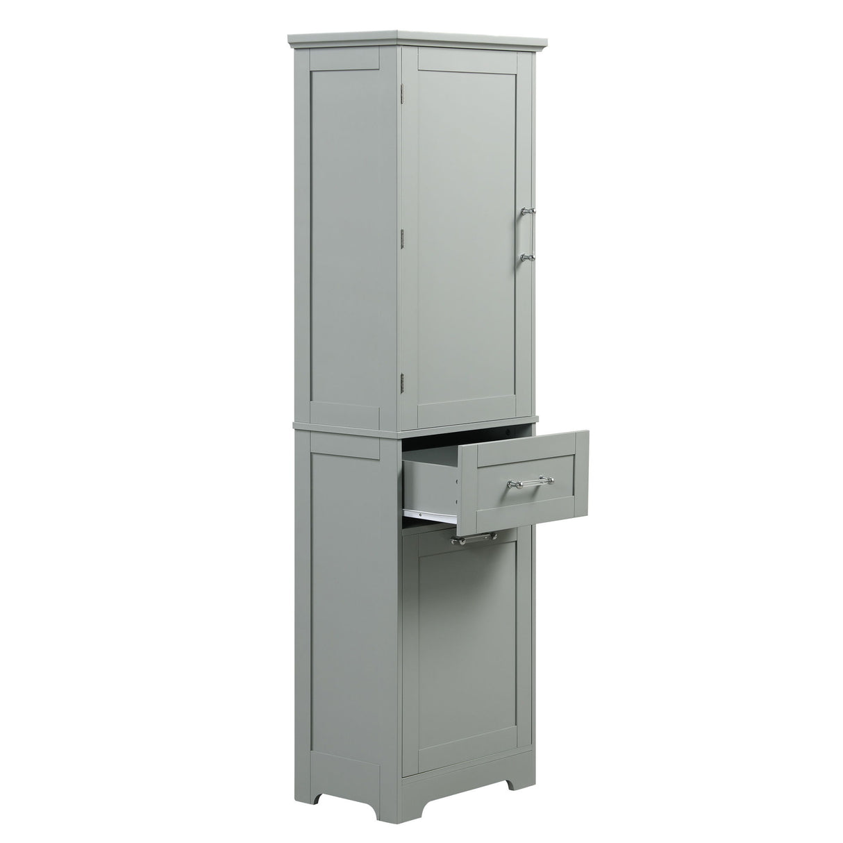 Tall Freestanding Bathroom Storage Cabinet With Adjustable Shelf And 2 Drawers