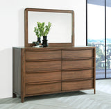 Maderia 8-Drawer Dresser and Mirror Walnut