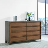 Maderia 8-Drawer Dresser Cabinet in Walnut