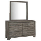 Wright 6-Drawer Dresser and Mirror in Brown Oak