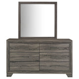 Wright 6-Drawer Dresser and Mirror in Brown Oak
