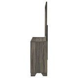 Wright 6-Drawer Dresser and Mirror in Brown Oak
