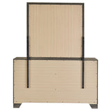Wright 6-Drawer Dresser and Mirror in Brown Oak