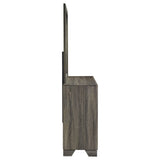 Wright 6-Drawer Dresser and Mirror in Brown Oak