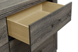 Wright 6-Drawer Dresser and Mirror in Brown Oak