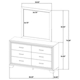 Wright 6-Drawer Dresser and Mirror in Brown Oak