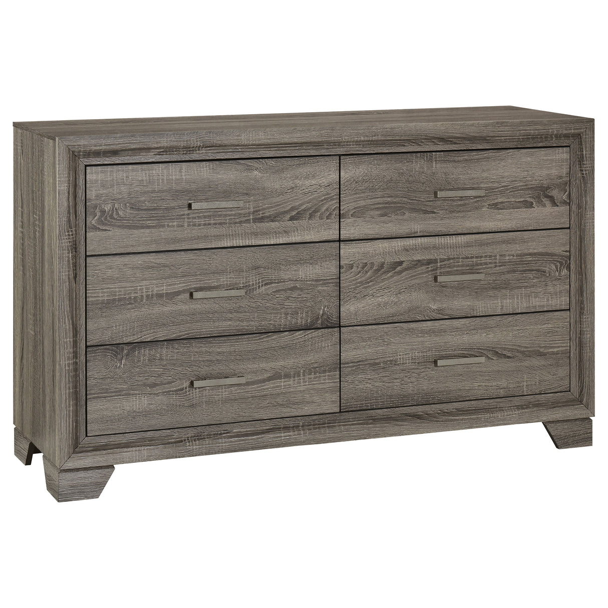 Wright 6-Drawer Dresser Cabinet in Brown Oak