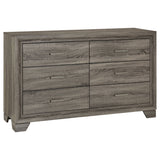 Wright 6-Drawer Dresser Cabinet in Brown Oak