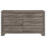 Wright 6-Drawer Dresser Cabinet in Brown Oak
