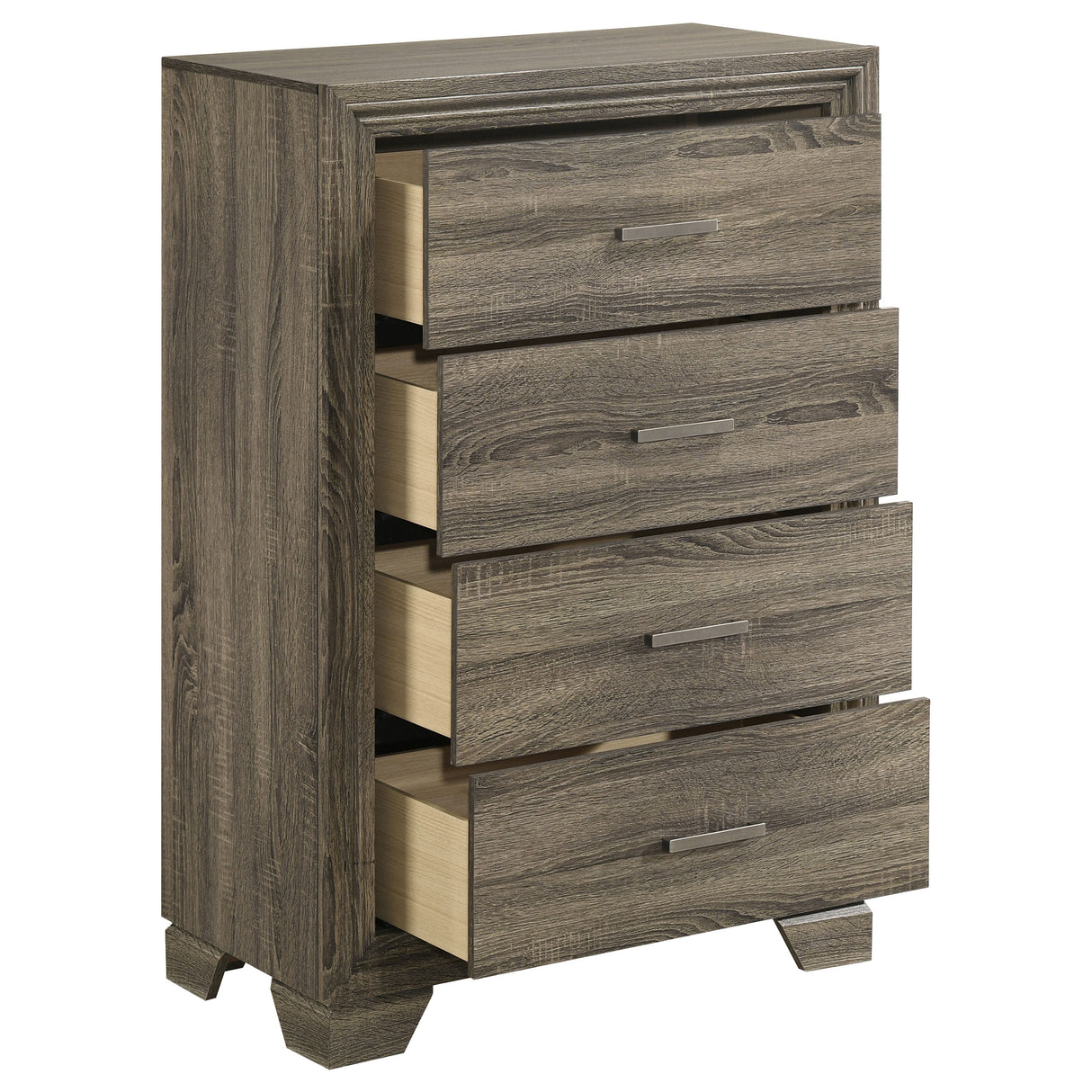 Wright 4-Drawer Chest of Drawers in Brown Oak