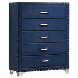 Melody 5-Drawer Chest in Pacific Blue Velvet