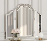 Evangeline Tri-Fold Vanity Mirror in Silver Oak