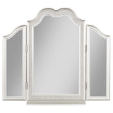 Evangeline Tri-Fold Vanity Mirror in Silver Oak