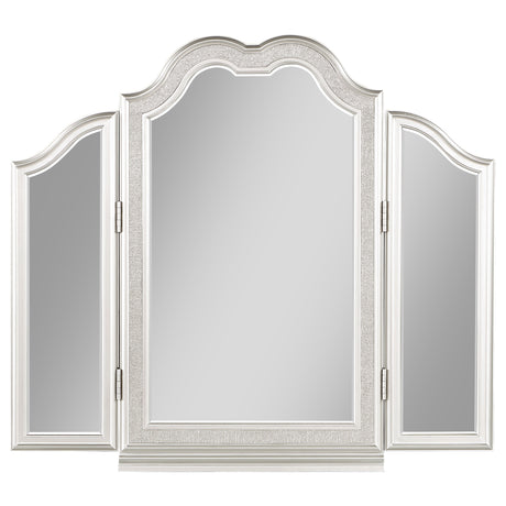 Evangeline Tri-Fold Vanity Mirror in Silver Oak