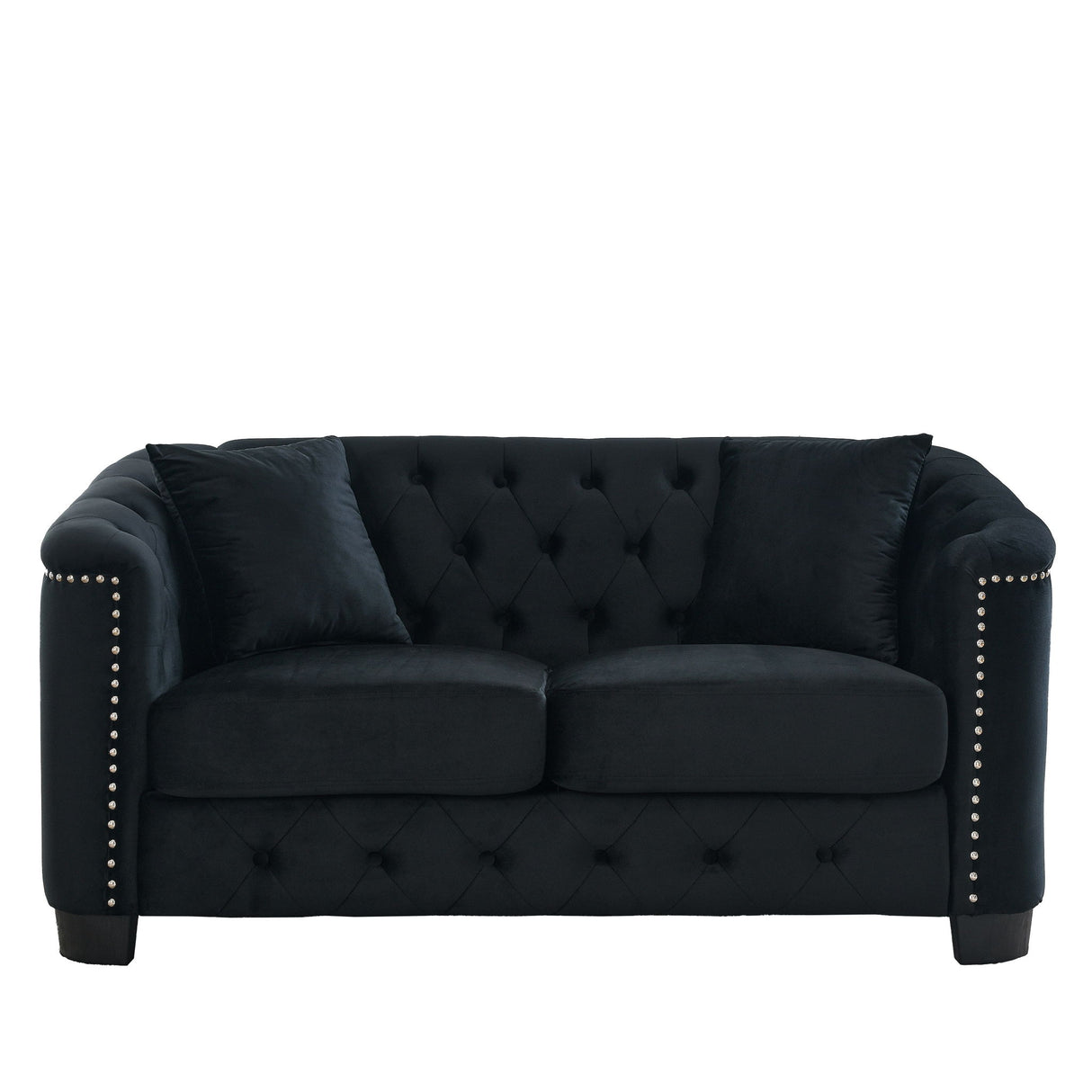 Modern Chesterfield Sofa With Tufted Backrest For Living Room