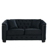 Modern Chesterfield Sofa With Tufted Backrest For Living Room