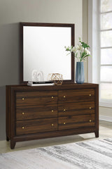 Welsley 6-Drawer Dresser and Mirror - Walnut
