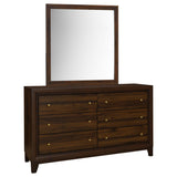 Welsley 6-Drawer Dresser and Mirror - Walnut