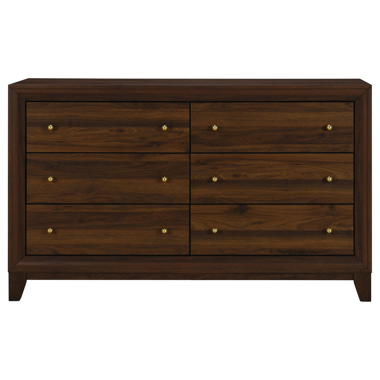 Welsley 6-Drawer Dresser Cabinet in Walnut