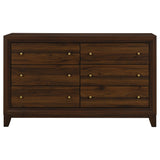 Welsley 6-Drawer Dresser Cabinet in Walnut