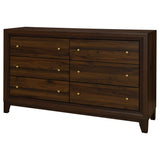 Welsley 6-Drawer Dresser Cabinet in Walnut