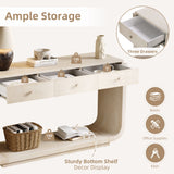 Console Table With 3 Drawers, Display Shelf