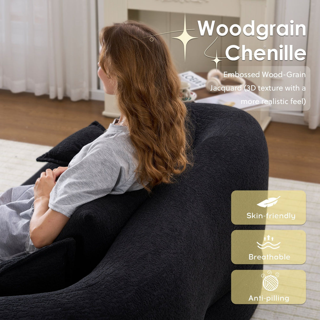 Foldable Sofa Bed, Boneless Couch Convertible Sleeper With 4 Pillows