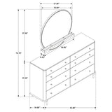 Arini 8-Drawer Dresser with Mirror, Sand Wash