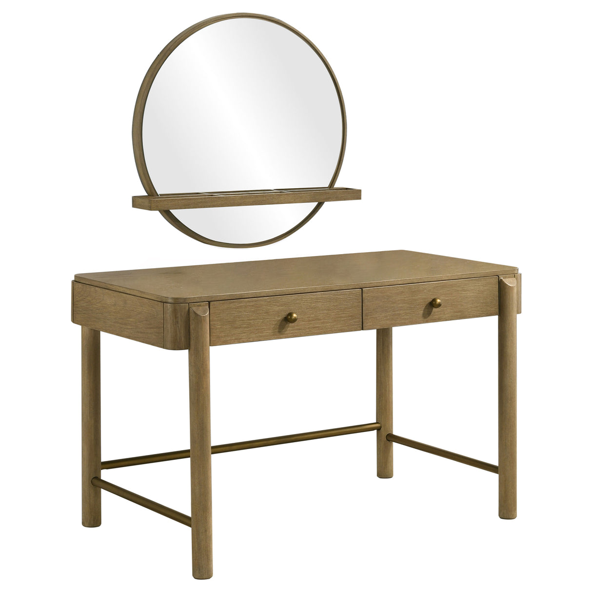 Arini 2-Piece Makeup Vanity Table and Mirror Set, Sand Wash