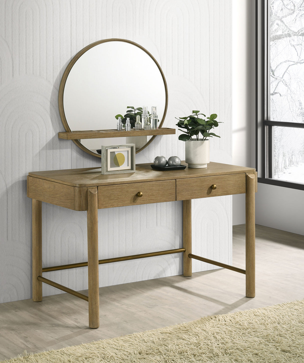 Arini 2-Drawer Vanity Desk, Sand Wash
