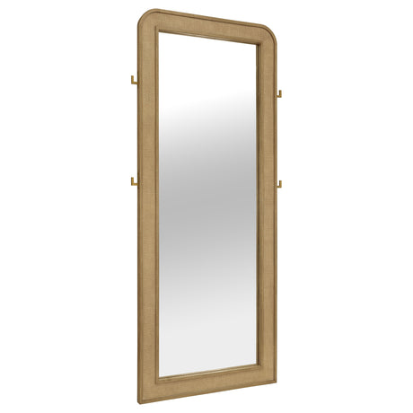 Arini Cane Weave Full Length Standing Floor Mirror - Sand Wash