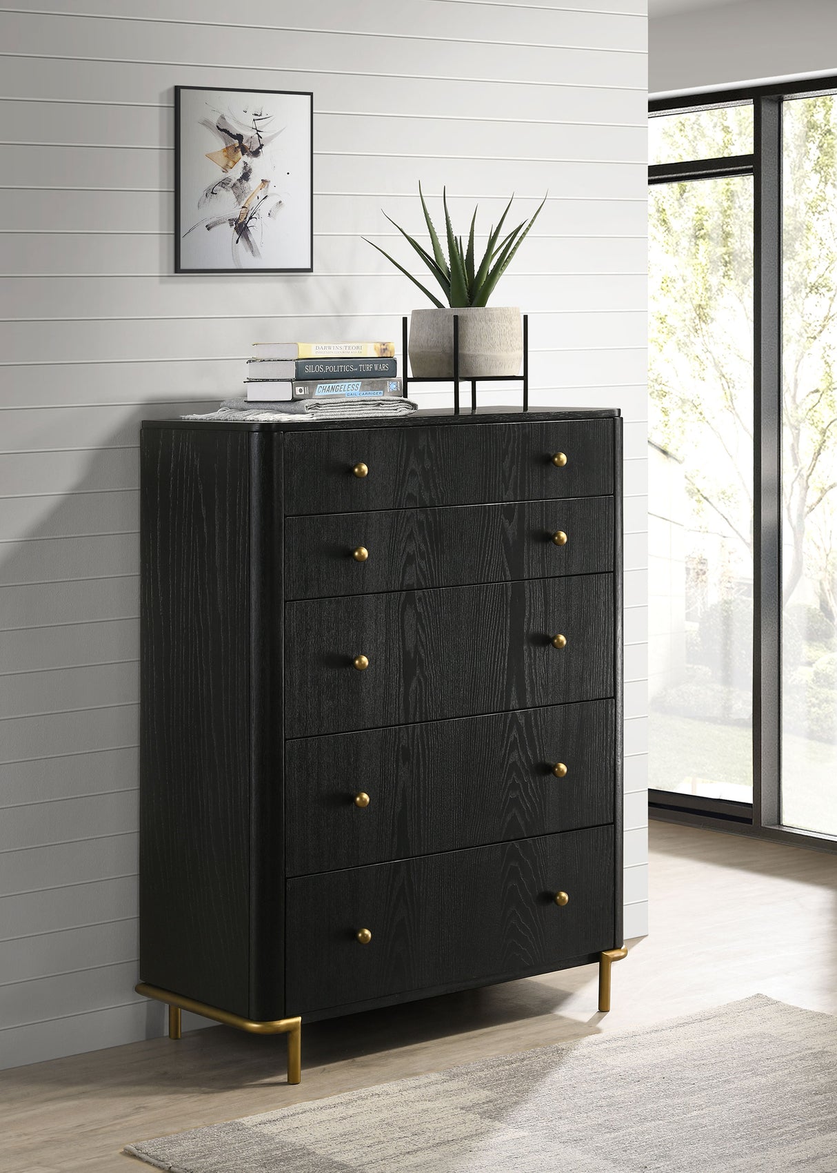 Arini 5-Drawer Bedroom Chest - Black