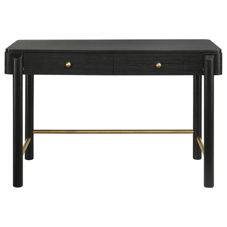 Arini 2-Piece Black Makeup Vanity Table and Mirror Set